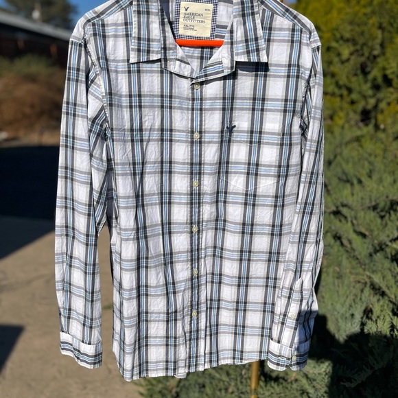 Mens XXL/TTG AMERICAN EAGLE 🦅 OUTFITTERS LONG SLEEVED BUTTON UP SHIRT LIKE NEW - Picture 2 of 7